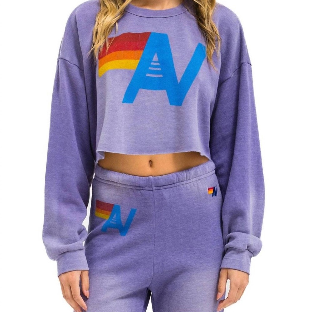 Aviator Nation Cropped Sweatshirt Size Medium
